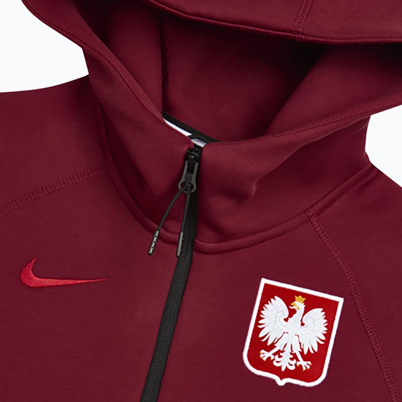 Bluză de fotbal pentru bărbați Nike Tech Fleece Poland Full Zip Hoodie team red 4