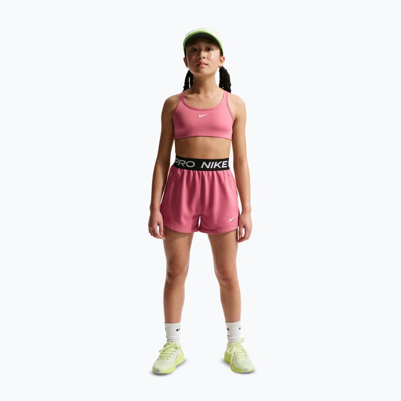 Pantaloni scurți pentru copii Nike Pro Fleece Dri-Fit peony/peony/black/white 2