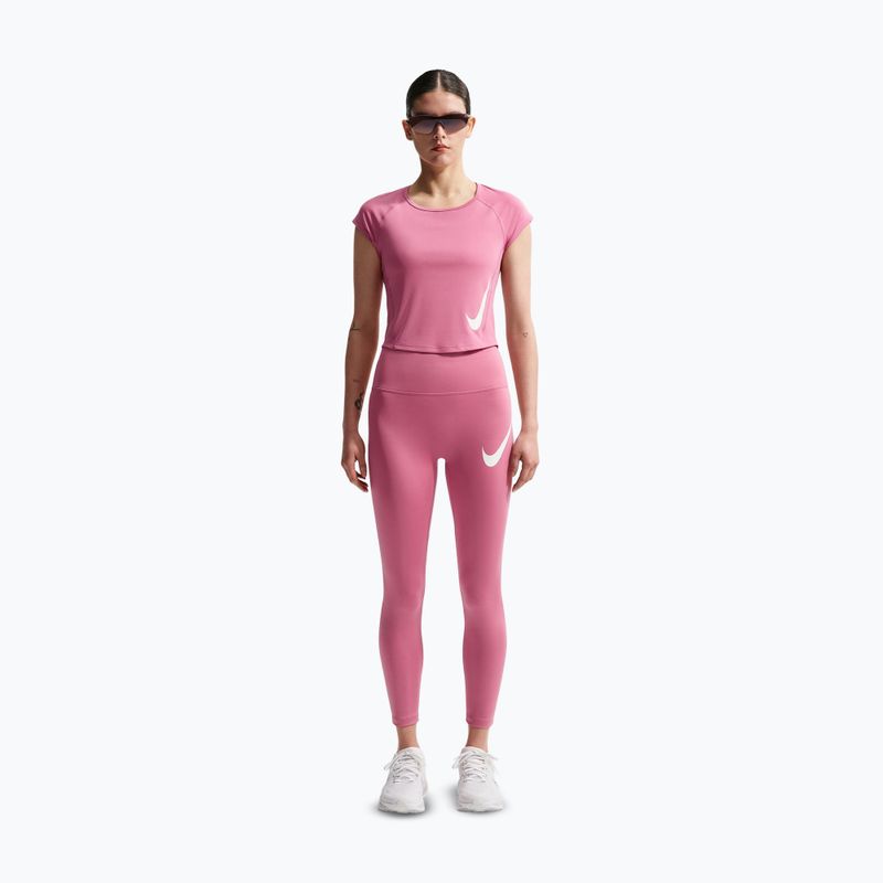Tricou de alergare pentru femei Nike Swoosh Run Dri-Fit peony/photon dust/white 2