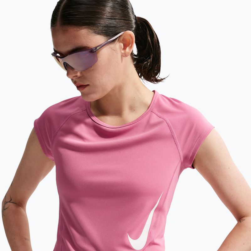 Tricou de alergare pentru femei Nike Swoosh Run Dri-Fit peony/photon dust/white 4