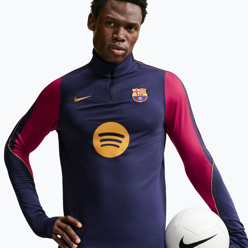 Bluză de fotbal pentru bărbați Nike FC Barcelona Strike Soccer Drill Top blackened blue/mineral yellow 4