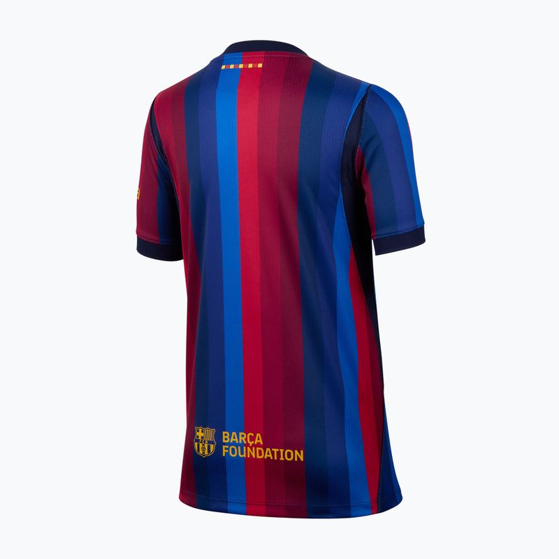 Tricou de fotbal pentru copii Nike FC Barcelona Dri-Fit Stadium Home deep garnet/blue void/mineral yellow 2