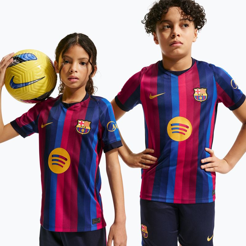 Tricou de fotbal pentru copii Nike FC Barcelona Dri-Fit Stadium Home deep garnet/blue void/mineral yellow 4