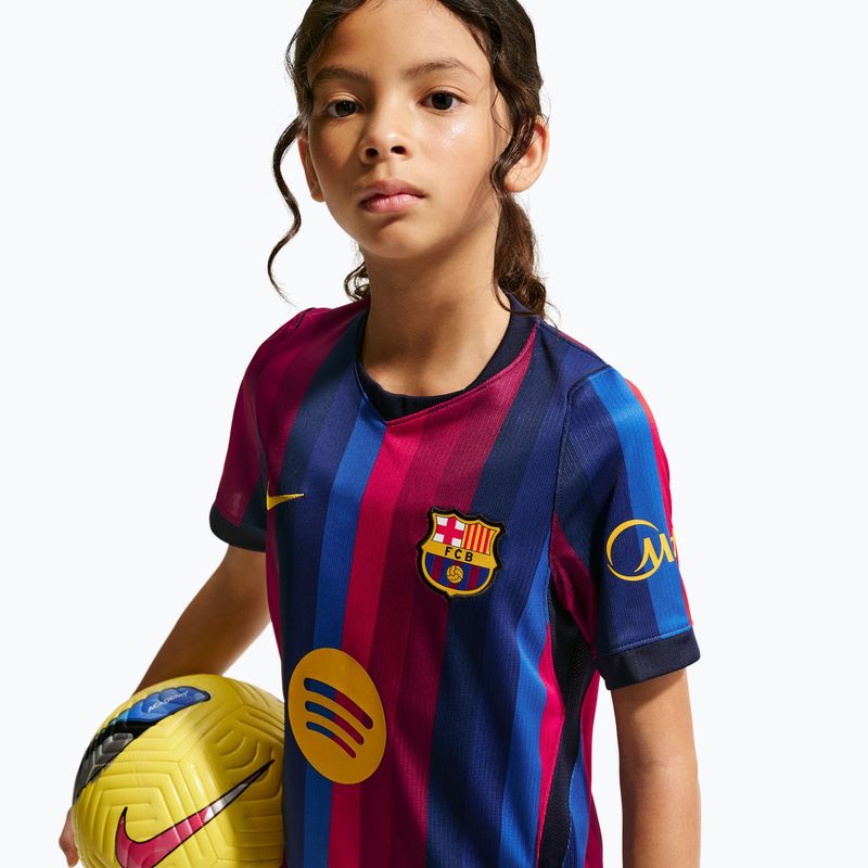 Tricou de fotbal pentru copii Nike FC Barcelona Dri-Fit Stadium Home deep garnet/blue void/mineral yellow 8