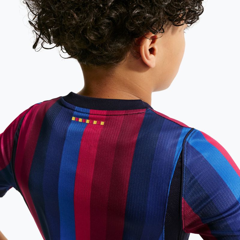 Tricou de fotbal pentru copii Nike FC Barcelona Dri-Fit Stadium Home deep garnet/blue void/mineral yellow 11