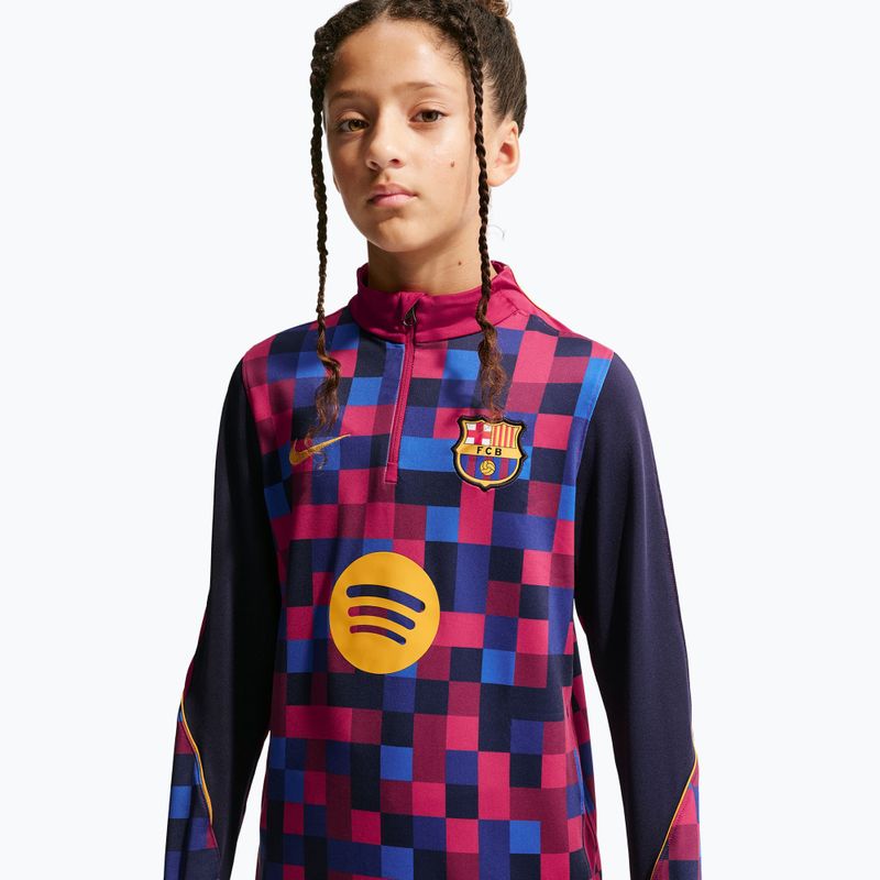 Bluză de fotbal pentru copii Nike FC Barcelona Dri-Fit Strike Drill Top noble red/noble red/mineral yellow 4