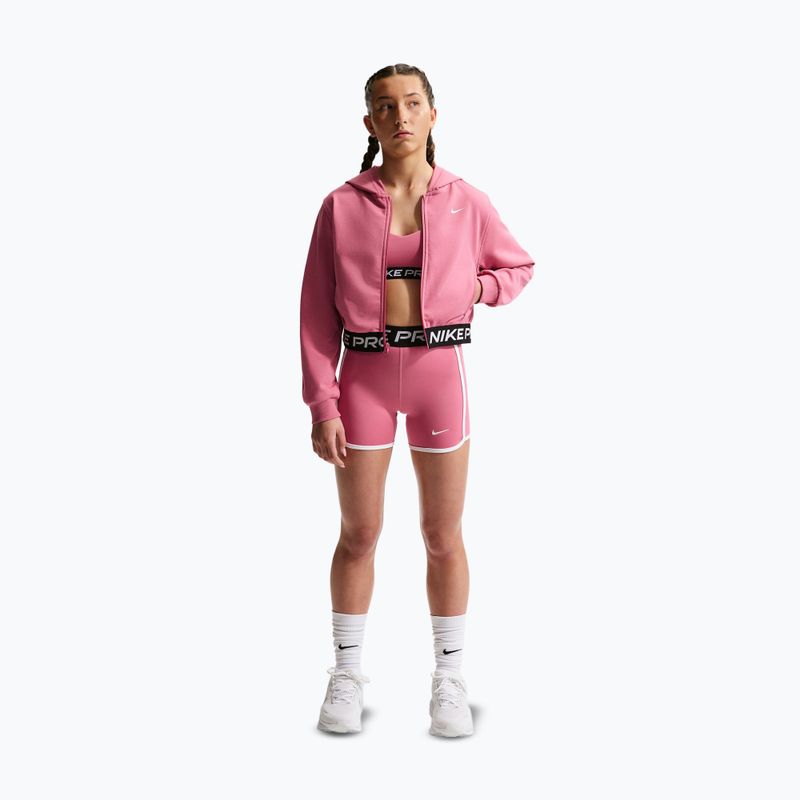 Bluză pentru copii Nike Pro Fleece Dri-Fit Full-Zip peony/peony/black/white 2