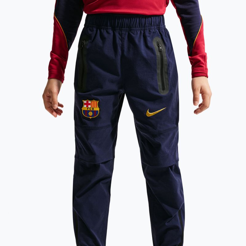 Pantaloni de fotbal pentru copii Nike FC Barcelona Tech Woven blackened blue/black/mineral yellow 4