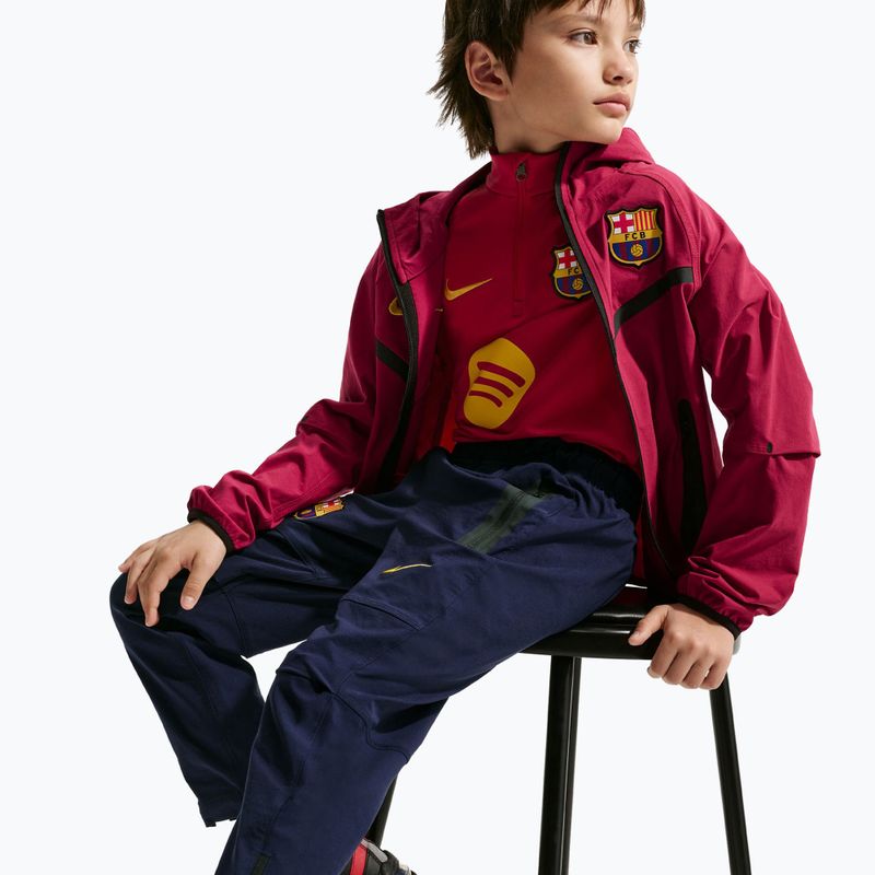 Pantaloni de fotbal pentru copii Nike FC Barcelona Tech Woven blackened blue/black/mineral yellow 6