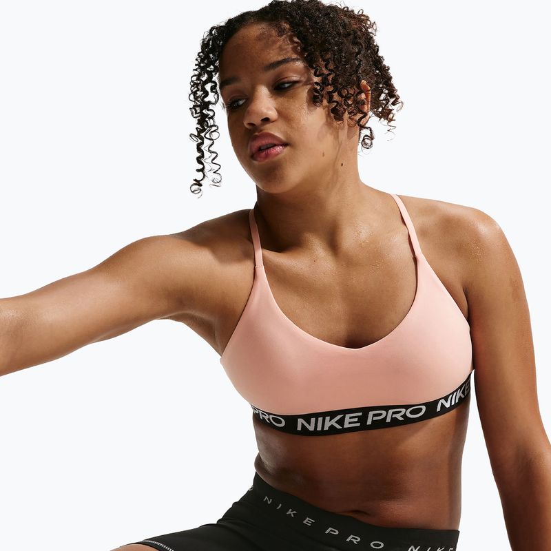 Sutien sport pentru fete Nike Pro Indy portocaliu arctic/negru/alb 5