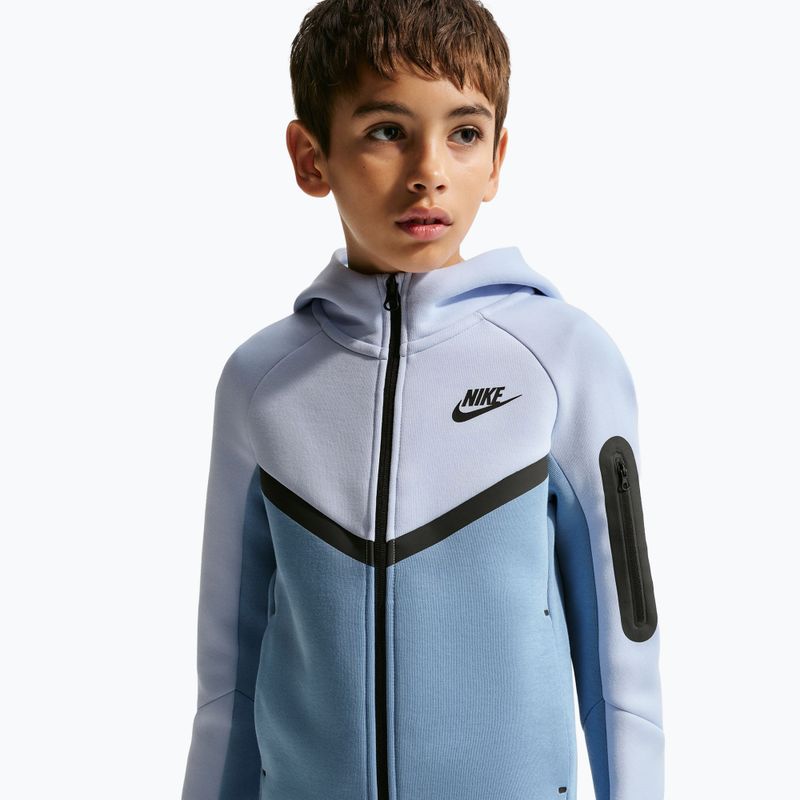 Bluză pentru copii Nike Sportswear Tech Fleece Full Zip hydrogen blue/work blue/black/black 4