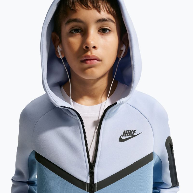 Bluză pentru copii Nike Sportswear Tech Fleece Full Zip hydrogen blue/work blue/black/black 6