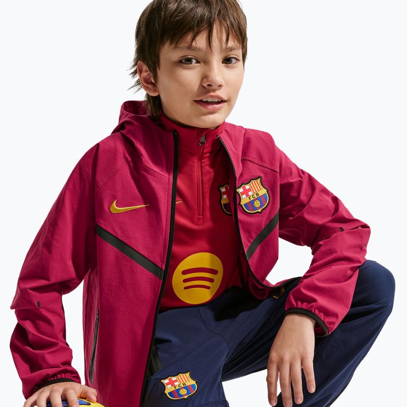 Geacă de fotbal pentru copii Nike FC Barcelona Tech Full Zip noble red/black/mineral yellow 6