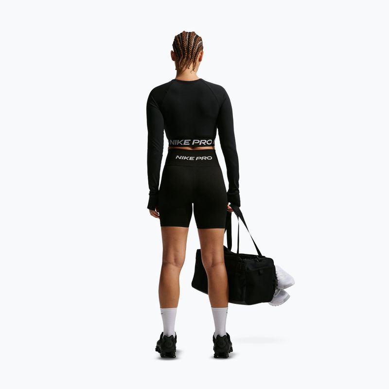 Pantaloni scurți de antrenament pentru femei Nike Pro Seamless High Waisted Biker 5" black/white 3