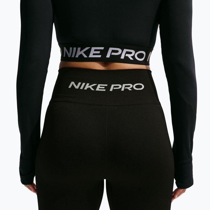 Pantaloni scurți de antrenament pentru femei Nike Pro Seamless High Waisted Biker 5" black/white 6