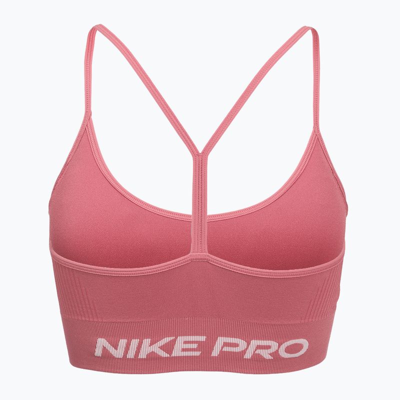 Sutien de antrenament Nike Pro Seamless Light Support peony/white 2