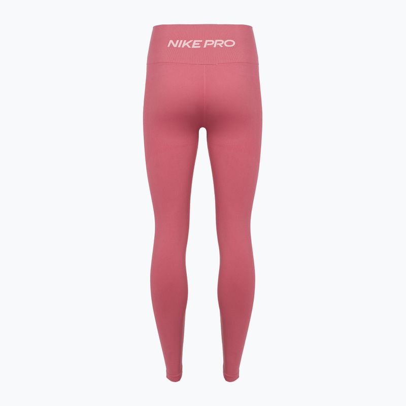 Colanți damă Nike Pro Seamless roz bujor/alb 2