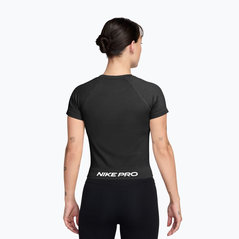 Tricou de antrenament pentru femei Nike Pro Seamless Dri-Fit black/white 2