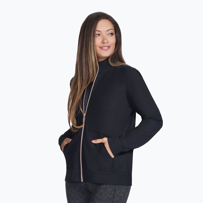 Bluză pentru femei SKECHERS GO Luxe Rib Everyday Full Zip black 3