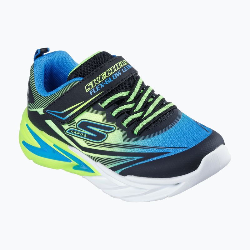 Pantofi pentru copii SKECHERS Flex-Glow Ultra negru/albastru/lămâie 9