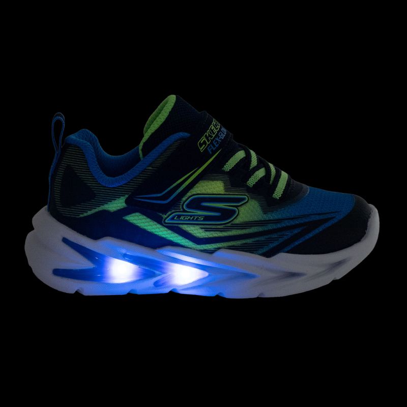 Încălțăminte pentru copii SKECHERS Flex-Glow Ultra negru/albastru/lămâie 8