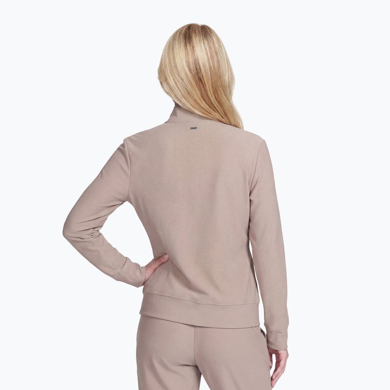 Bluză pentru femei SKECHERS GO Luxe Rib Everyday Full Zip taupe/brown 2
