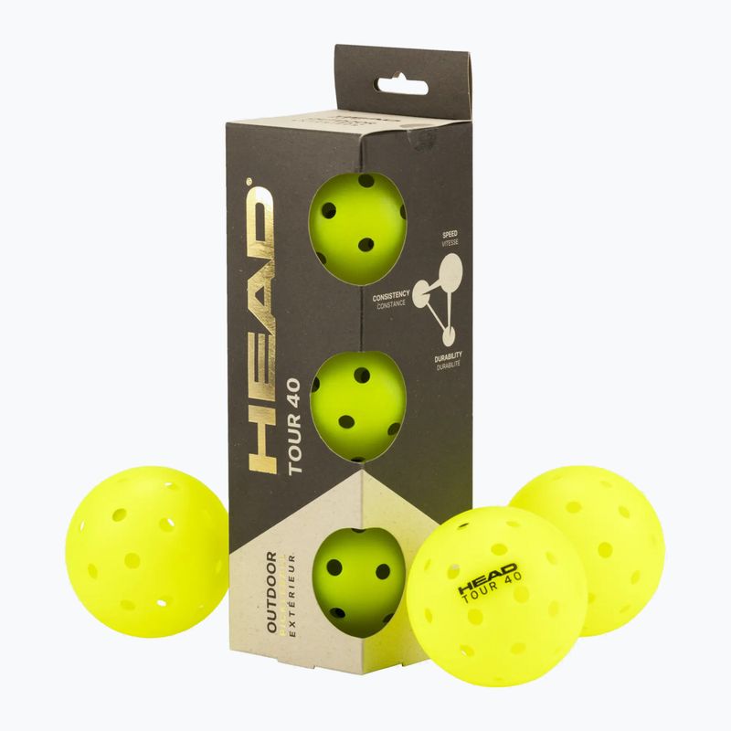 Minge de pickleball HEAD Tour 40 Pickleball yellow