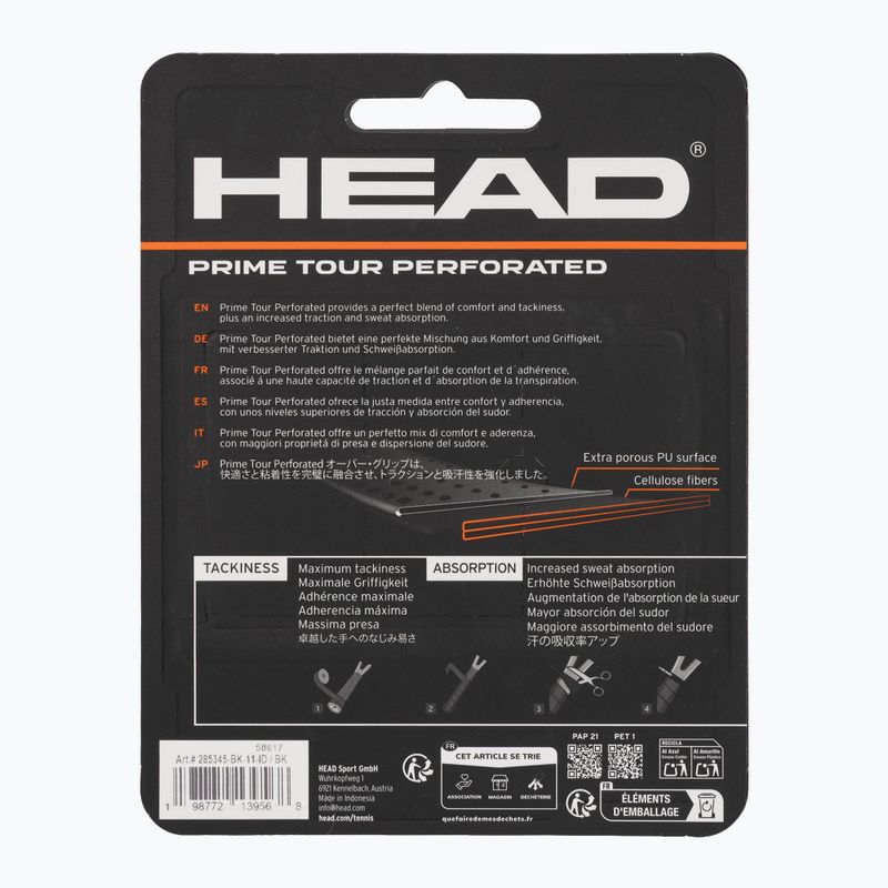 Învelișuri pentru rachete de tenis HEAD Prime Tour Perforated 3 buc. black 2