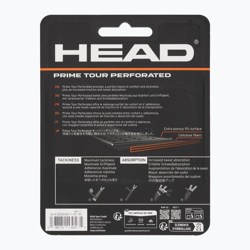 Învelișuri pentru rachete de tenis HEAD Prime Tour Perforated 3 buc. white 2
