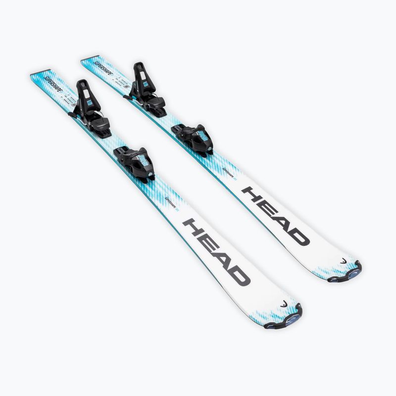 Schiuri de coborâre pentru copii + legături HEAD Supershape JRS + Jrs 7.5 GW CA white/blue 2