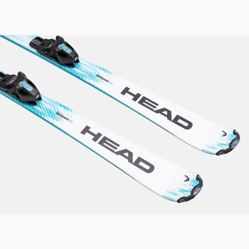 Schiuri de coborâre pentru copii + legături HEAD Supershape JRS + Jrs 7.5 GW CA white/blue 3