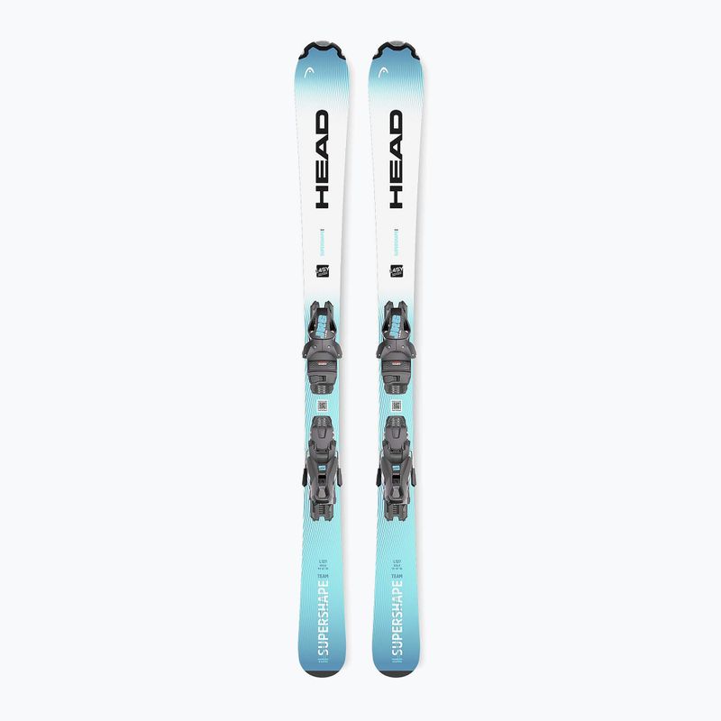 Schiuri de coborâre pentru copii + legături HEAD Supershape Team Easy JRS + Jrs 4.5 GW CA blue/white 2
