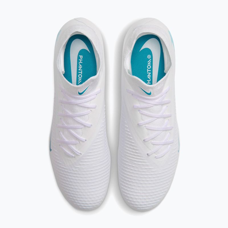Încălțăminte de fotbal pentru bărbați Nike Phantom 6 High Academy FG/MG white/white/dusty cactus 4