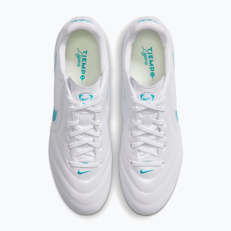 Încălțăminte de fotbal pentru bărbați Nike Tiempo Ligera Pro FG white/white/energy 5