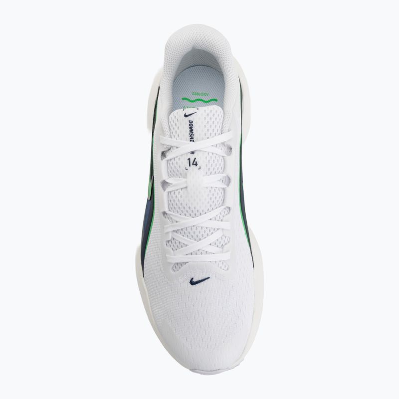 Încălțăminte de alergare pentru bărbați Nike Downshifter 14 white/midnight navy/green spark 5