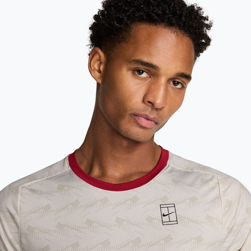 Tricou pentru bărbați Nike Court Advantage light bone/tough red/black 3