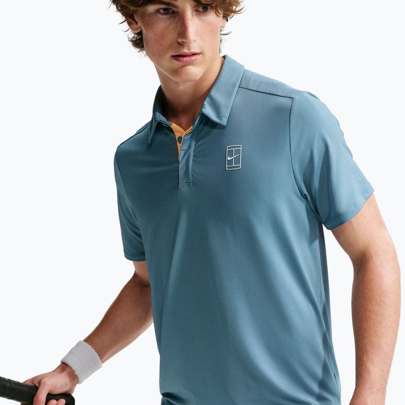 Tricou polo de tenis pentru bărbați Nike Court Dri-Fit Advantage smokey blue/white 6