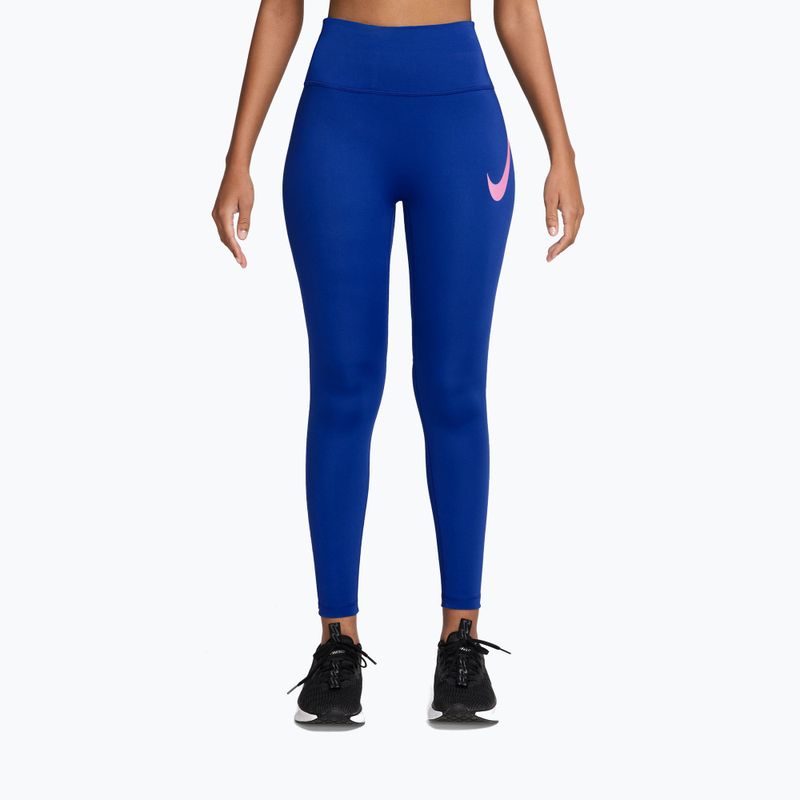 Colanți pentru femei Nike Tempo Swoosh Run old royal/pink rise