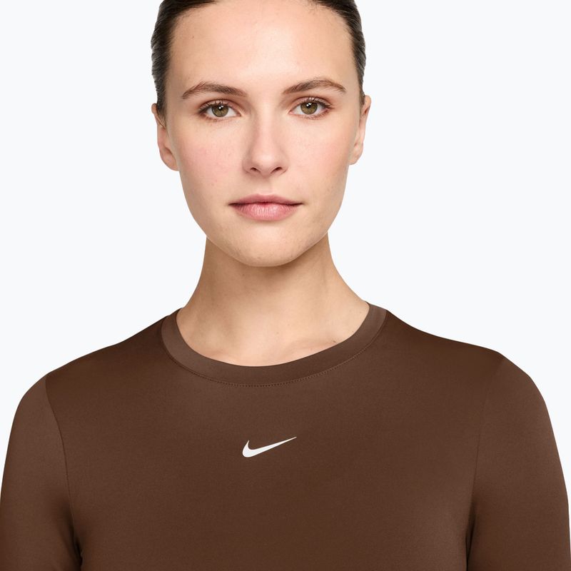 Longsleeve de antrenament pentru femei Nike One Fitted cacao wow/white 3