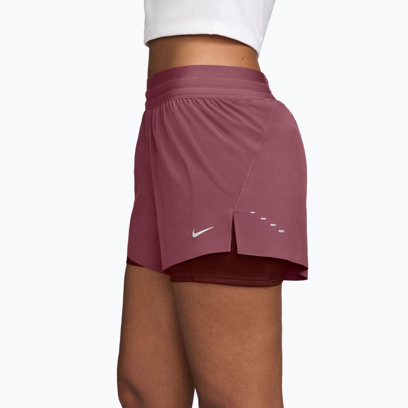 Pantaloni scurți de alergare pentru femei Nike Swift Mid-Rise 2in1 pink smoke/mystic dates 3