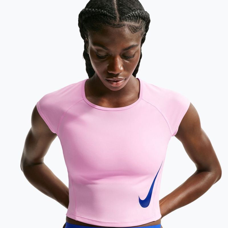Tricou de alergare pentru femei Nike Tempo Swoosh Run Dri-Fit pink rise/pink rise/old royal