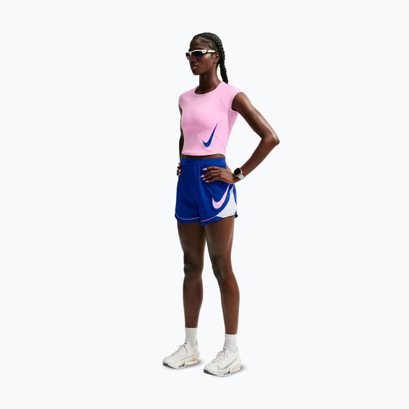 Tricou de alergare pentru femei Nike Tempo Swoosh Run Dri-Fit pink rise/pink rise/old royal 2