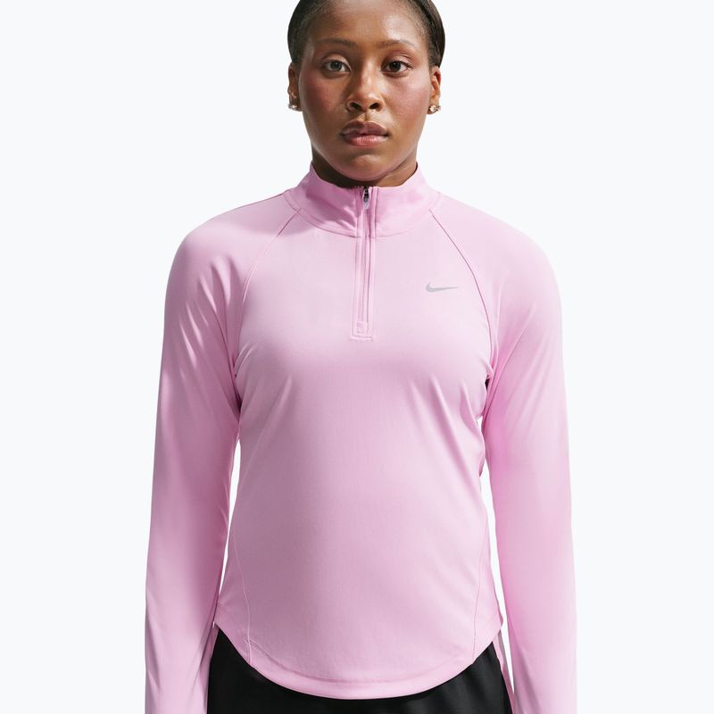 Bluză pentru femei de alergare Nike Tempo Dri-Fit 1/4 Zip pink rise 4
