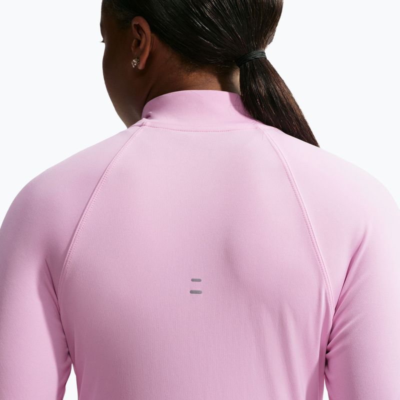 Bluză pentru femei de alergare Nike Tempo Dri-Fit 1/4 Zip pink rise 5