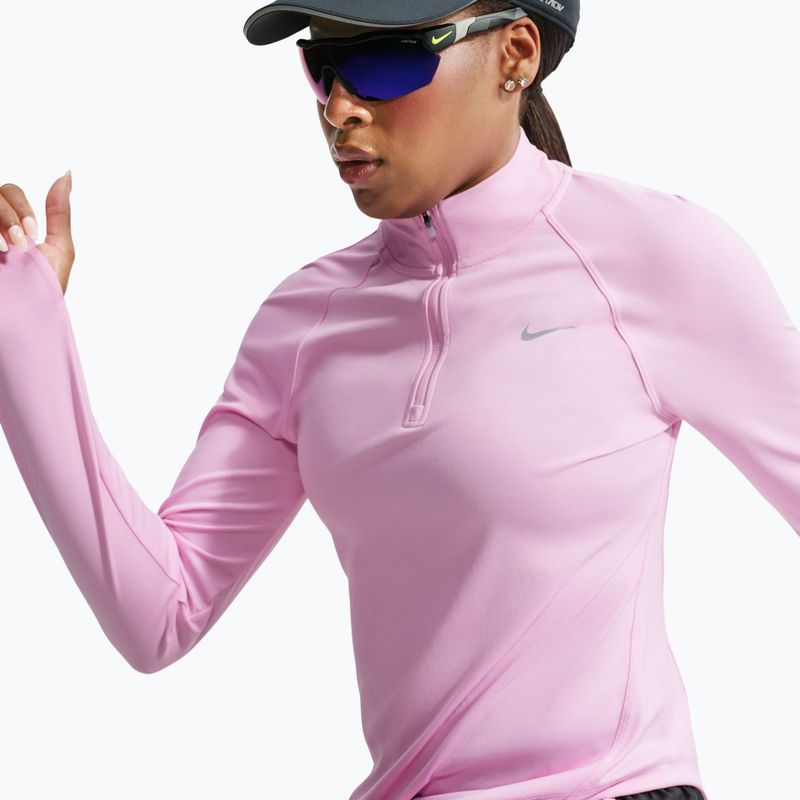 Bluză pentru femei de alergare Nike Tempo Dri-Fit 1/4 Zip pink rise 6