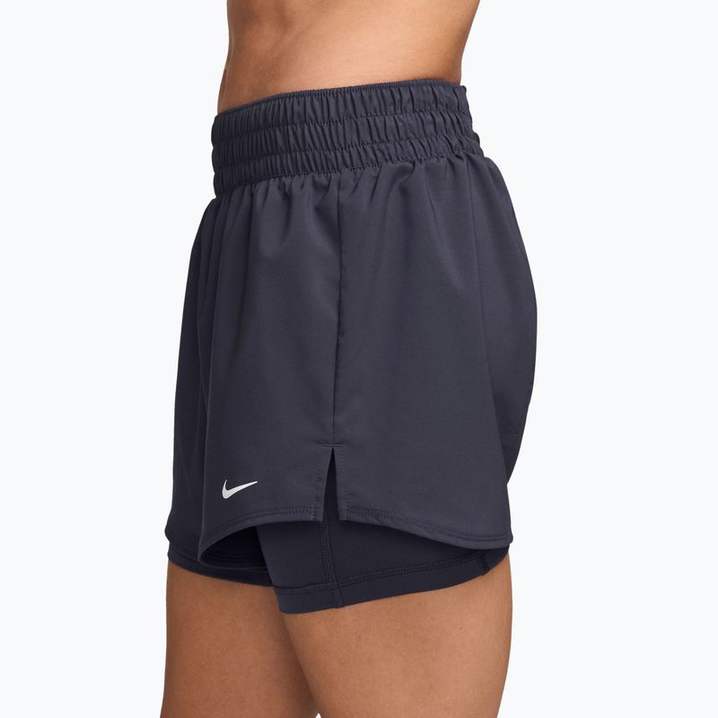 Pantaloni scurți pentru femei Nike One Dri-Fit High-Waisted 3" 2In1 gridiron/white 3