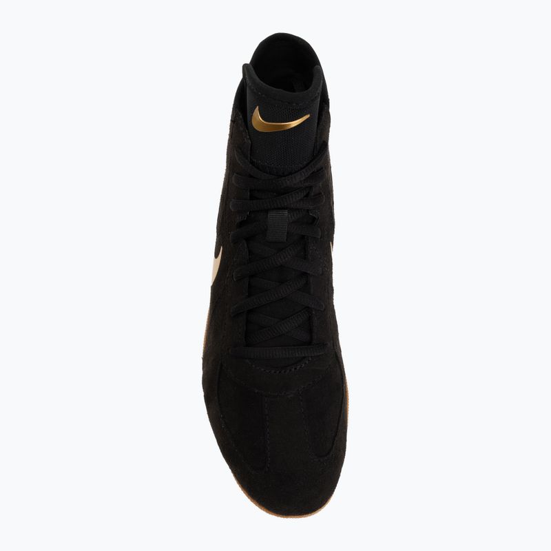 Încălțăminte de lupte Nike Footsweep 2 black/metallic gold/gum light brown 5