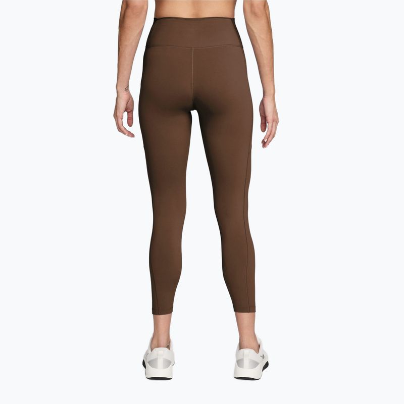 Colanți de antrenament pentru femei Nike One High-Waisted 7/8 cacao wow/white 2