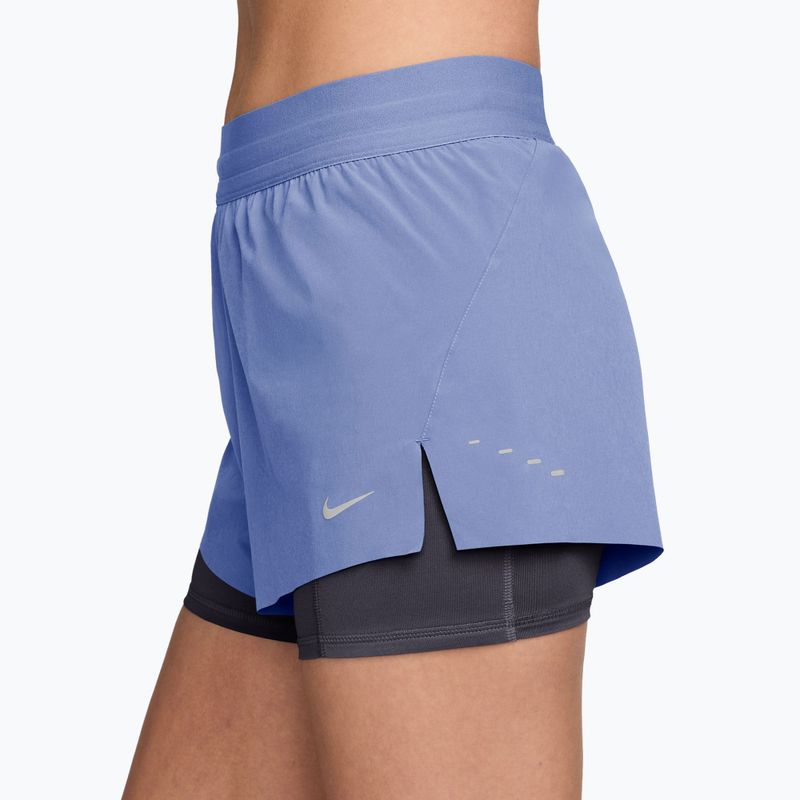 Pantaloni scurți de alergare pentru femei Nike Swift Mid-Rise 2in1 aluminum/royal tint 3