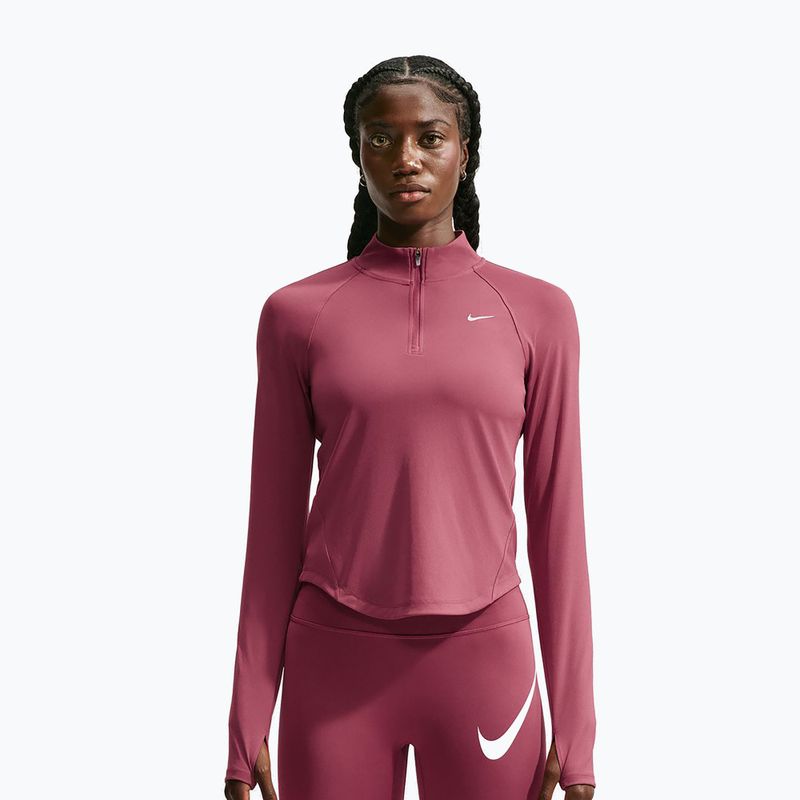 Bluză pentru femei de alergare Nike Tempo Dri-Fit 1/4 Zip pink smoke